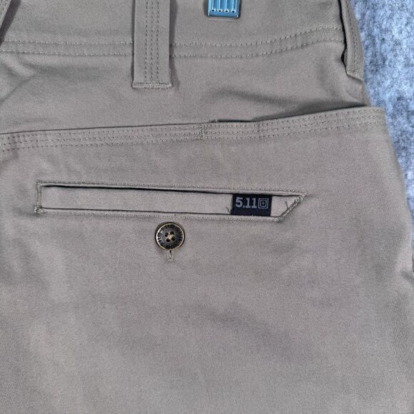 5.11 Tactical Edge Chino Pants Mens 32x30 Beige Straight Workwear - Picture 11 of 13